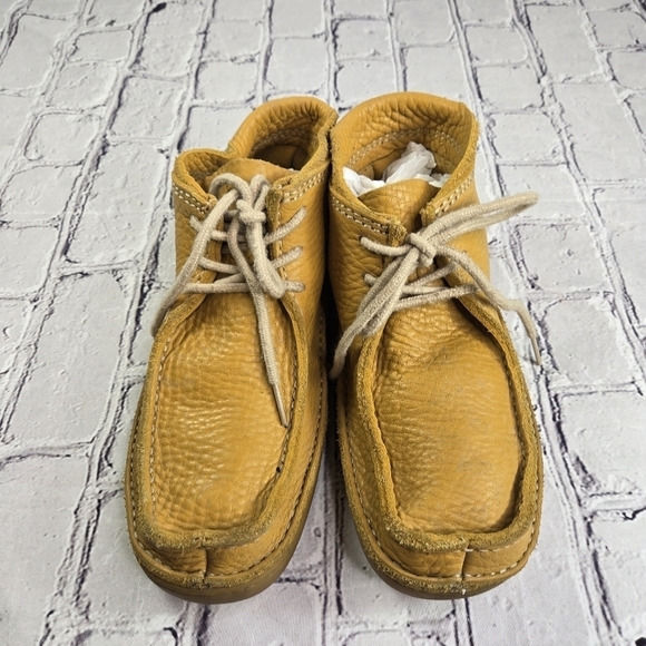 Bed Stu tan yellow pebbled leather moccasin chukka ankle boots main image 11